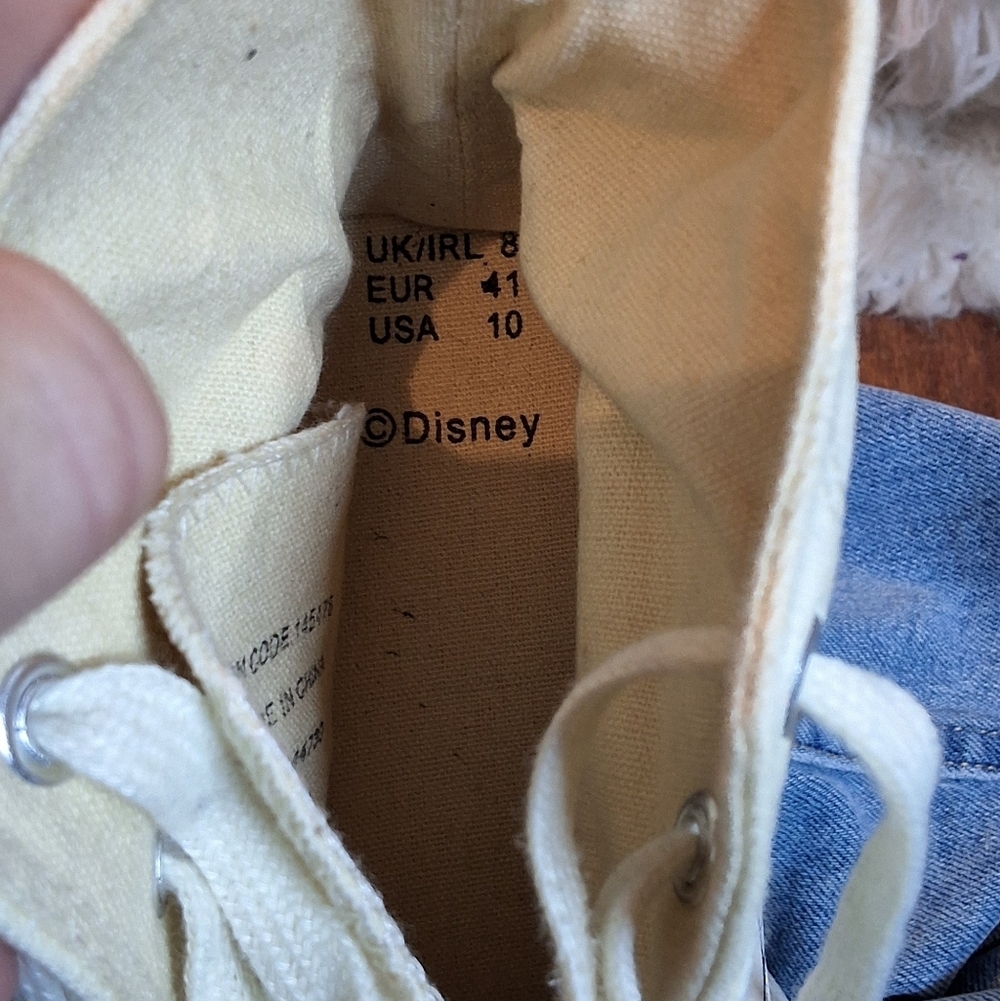 Disney Mickey Mouse Nostalgia High-Top Sneakers - Cream and Red 41/10 - Picture 6 of 12